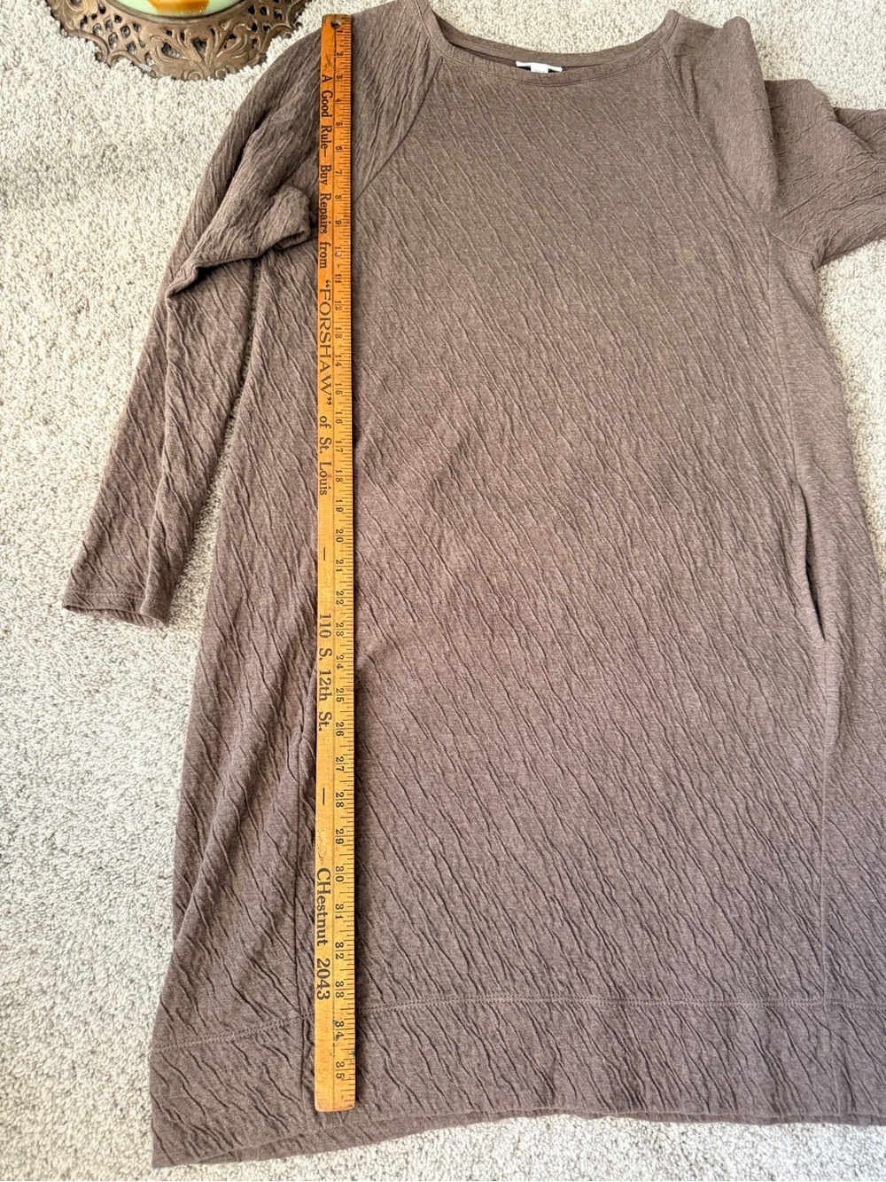 Pure Jill J.Jill Brown Textured Cotton Midi Dress Pockets M - Picture 8 of 8